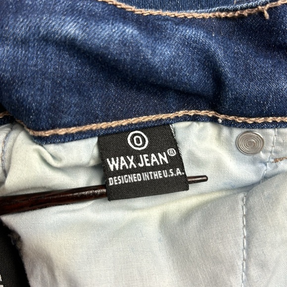 Wax Jeans Butt I Love You Stretch Distressed Cropped Denim Jeans, Sz 0 HEMMED - Picture 5 of 13